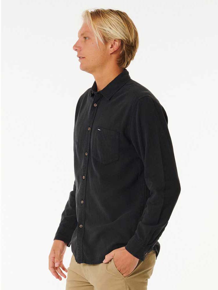 Men's Washed Long Sleeve Skjorte - Herre - Washed Black - Gumpel & Co