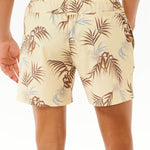 Men's Surf Revival Floral Volley Badeshorts - Herre - Vintage Yellow - Gumpel & Co