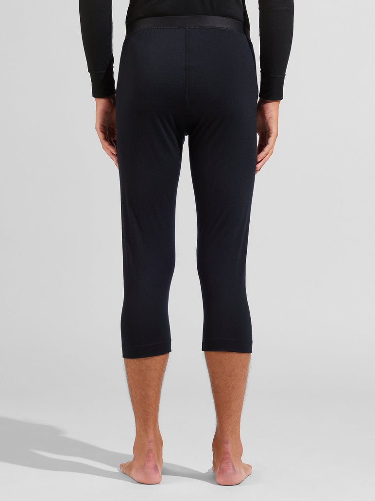 Men's Natural Merinould 200g/m2 3/4 Skiunderbukser - Herre - Black - Gumpel & Co