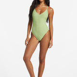 Billabong Tanlines Sage High Leg One-Piece Badedragt - Palm Green