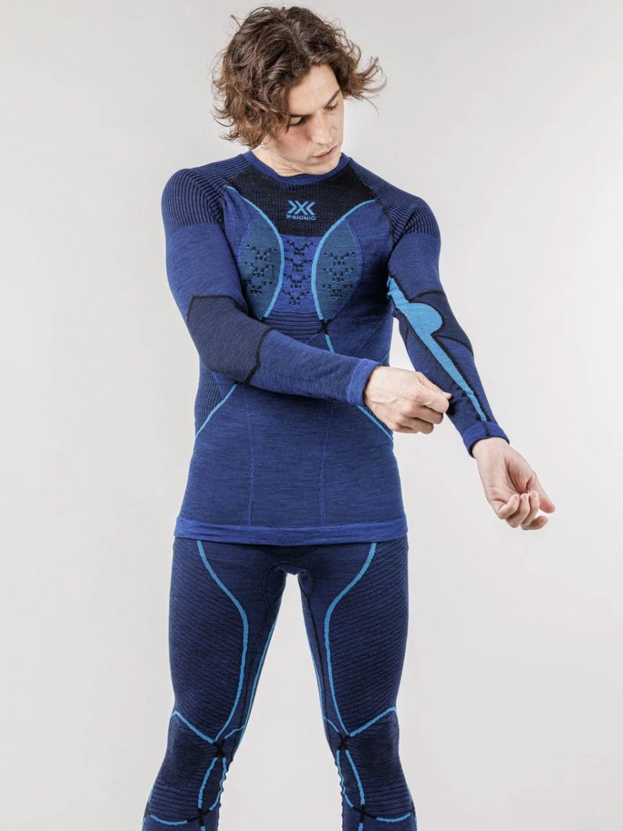 Men's Merino Light Baselayer Skiundertrøje - Herre - Ocean/Sky Blue - Gumpel & Co