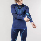 Men's Merino Light Baselayer Skiundertrøje - Herre - Ocean/Sky Blue - Gumpel & Co