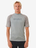 Shock UV Short Sleeve Rash Vest - Men - Light Gray Marle