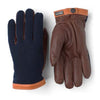Deerskin Wool Tricot Glove - Men's - Navy/Chocolate