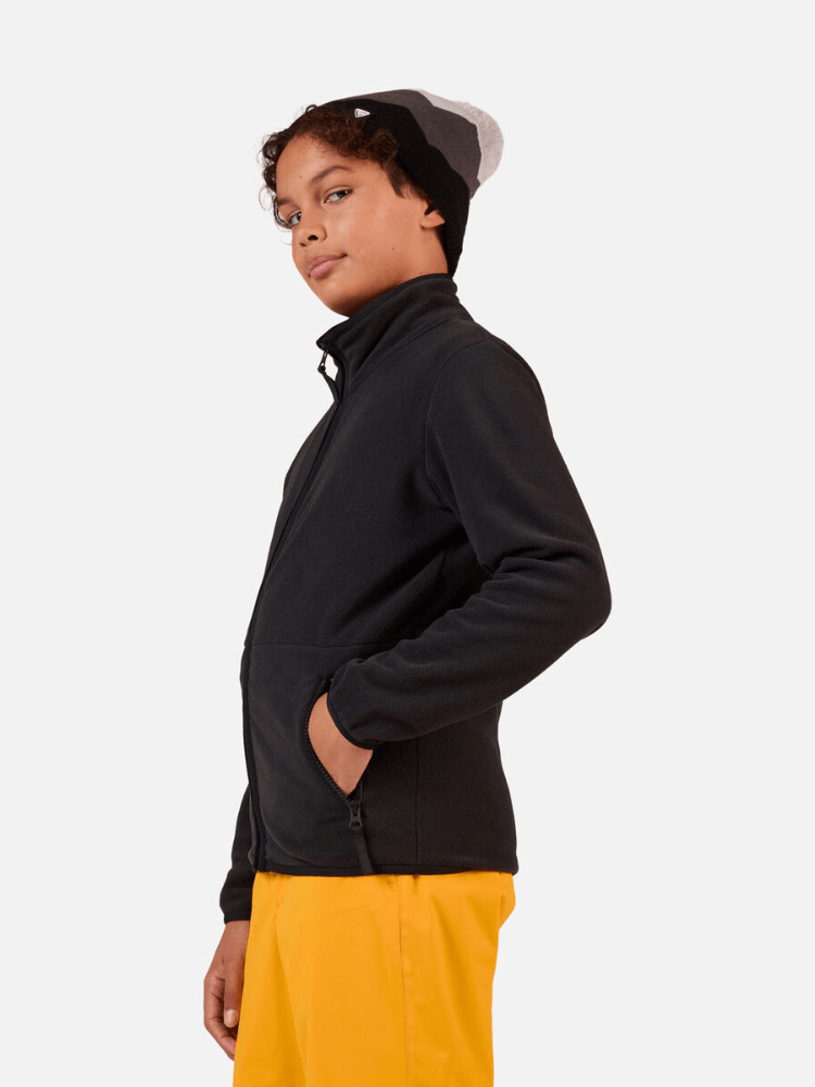Strawpile Fleece Midlayer m/lynlås - Børn - Sort - Gumpel & Co