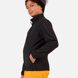 Strawpile Fleece Midlayer m/lynlås - Børn - Sort - Gumpel & Co