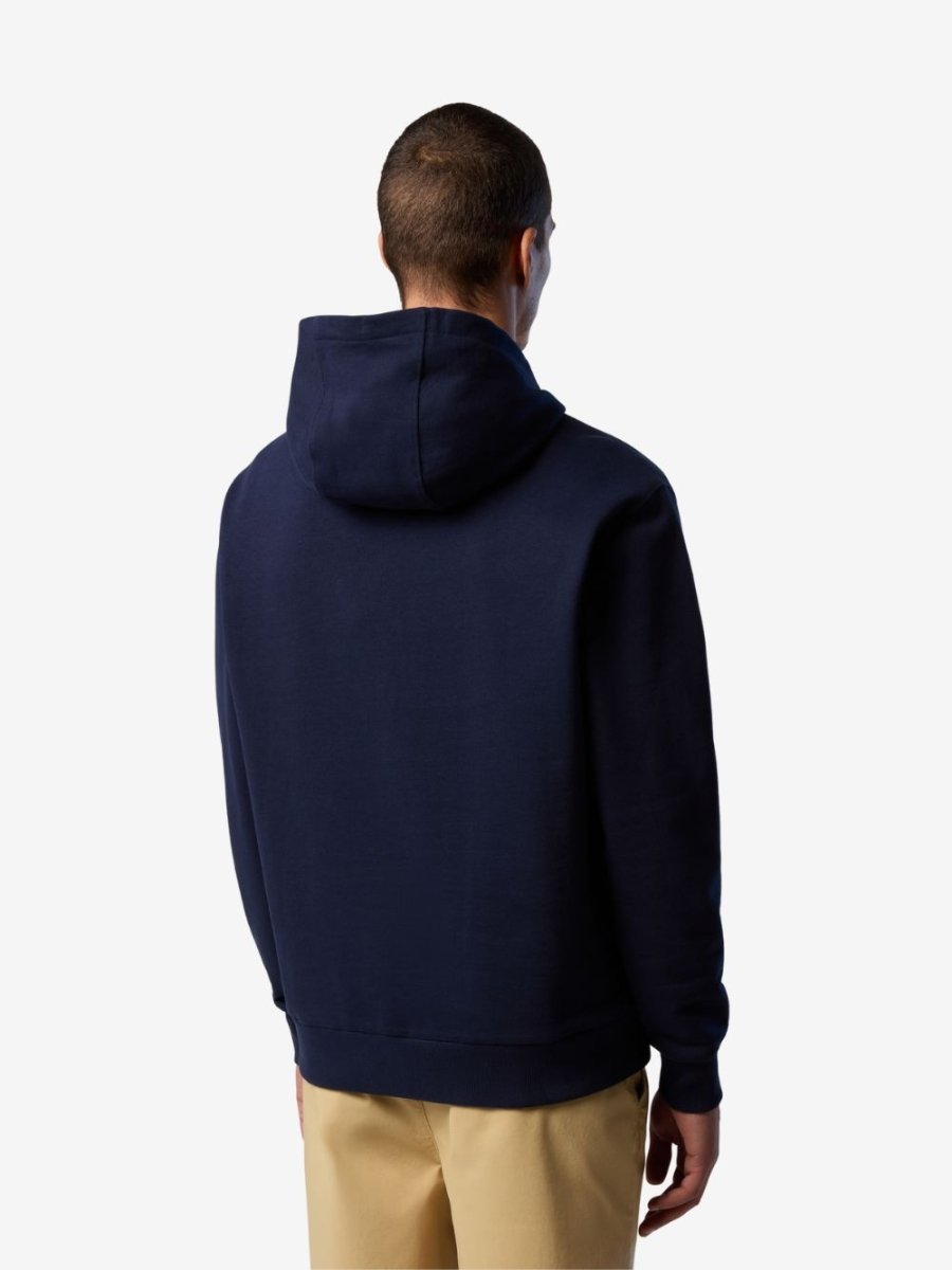 Hoodie with maxi logo print - Herrer - Navy Blue - Gumpel & Co