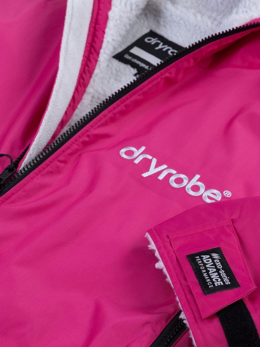 Advance Long Sleeve Surf Poncho - Voksne - Pink/Light Grey - Gumpel & Co