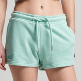 Women's Vintage Logo Jersey shorts i økologisk bomuld | Dame | Minted Marl - Gumpel & Co