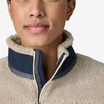 Classic Retro Fleece Trøje - Dame - Natural/New Navy - Gumpel & Co