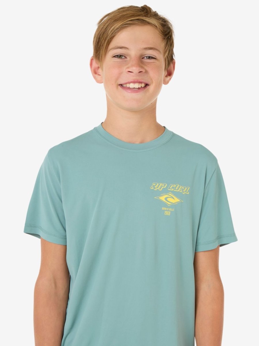 Icons Surflite UPF Short Sleeve Rash Vest - Børn - Blue Lagoon - Gumpel & Co