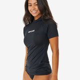Classic Surf Short Sleeve UV Rash Vest - Dame - Black - Gumpel & Co