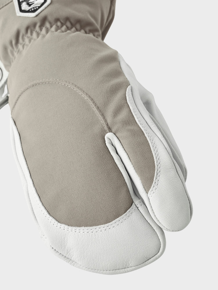 Female Heli 3 - finger Skihandsker - Dame - Khaki/Off White - Gumpel & Co
