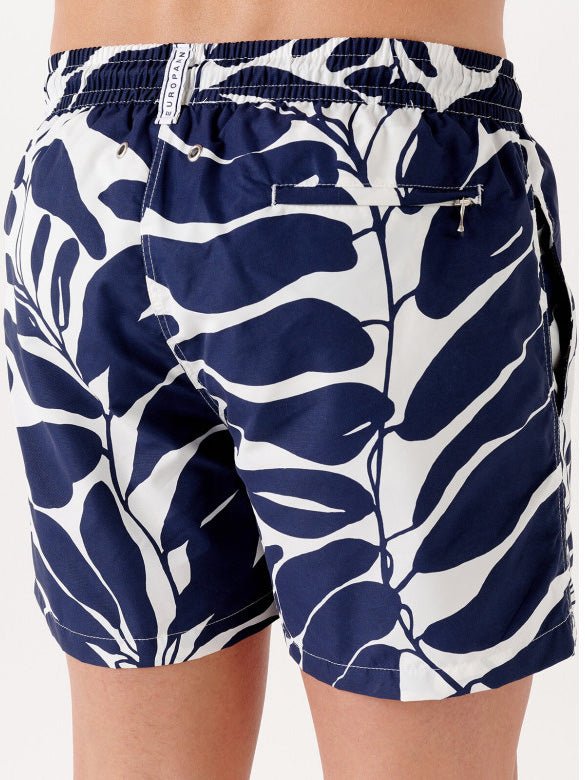 Men's Pietro Leaf Badeshorts - Herre - Marine - Gumpel & Co