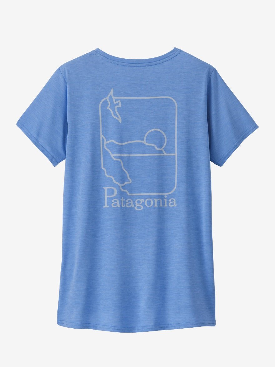 Capilene Cool Daily Graphic UV Shirt - Dame - Blå - Gumpel & Co