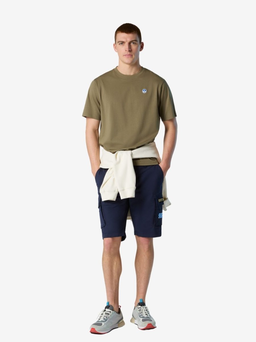 T-shirt with logo patch - Men - Deep Green - Gumpel & Co