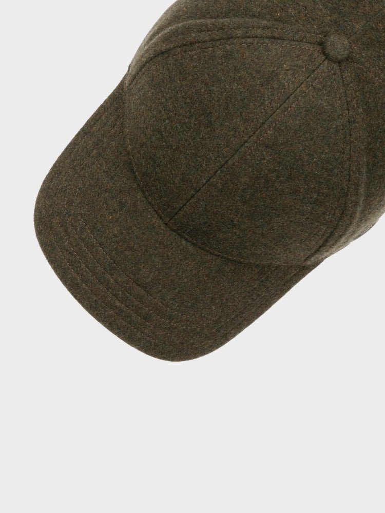 Baseball Wool/Cashmere Cap - Unisex - Moss - Gumpel & Co