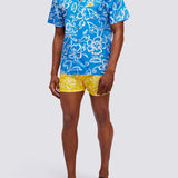 Men's Allov Hibiscus SS Shirt - Herre - Vintage Sapphire (Blå) - Gumpel & Co