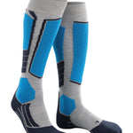 Men's SK2 Intermediate Wool Skisokker - Herre - Light Grey/Blue - Gumpel & Co