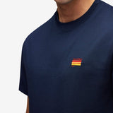 T-shirt With Tricolour Embroidery - Herrer - Navy - Gumpel & Co