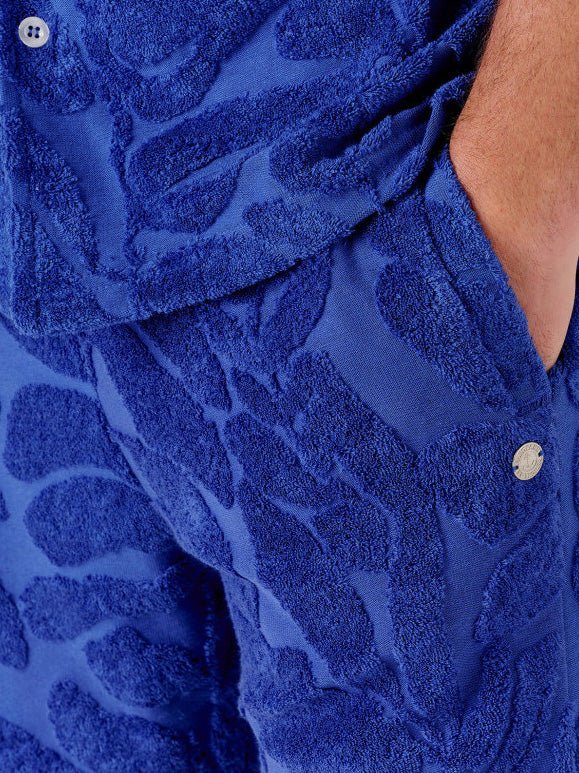 Men's Dan Jacquard Terry Shorts - Royal Blue - Gumpel & Co