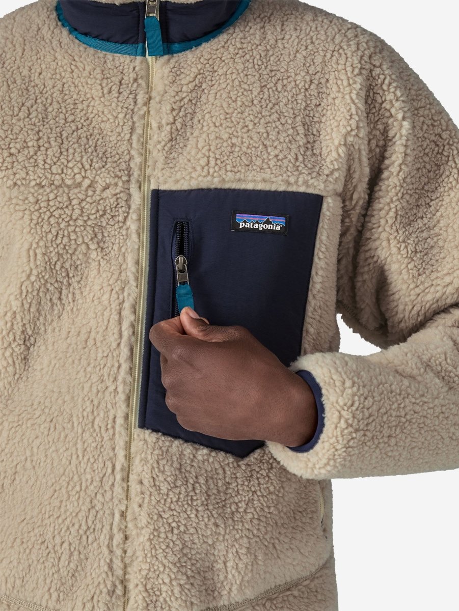 Classic Retro Fleece Trøje - Herre - Natural/Navy - Gumpel & Co