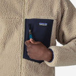 Classic Retro Fleece Trøje - Herre - Natural/Navy - Gumpel & Co