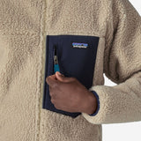 Classic Retro Fleece Trøje - Herre - Natural/Navy - Gumpel & Co