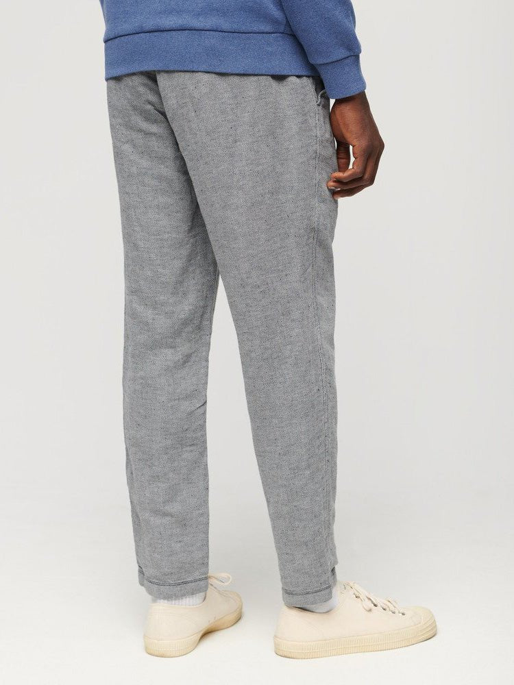 Men's Drawstring Hør Buks - Herre - Dark Navy/Optic - Gumpel & Co