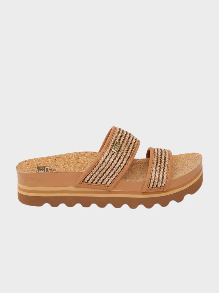 REEF Cushion Vista Hi - Sandaler til damer - Chocolate Raffia