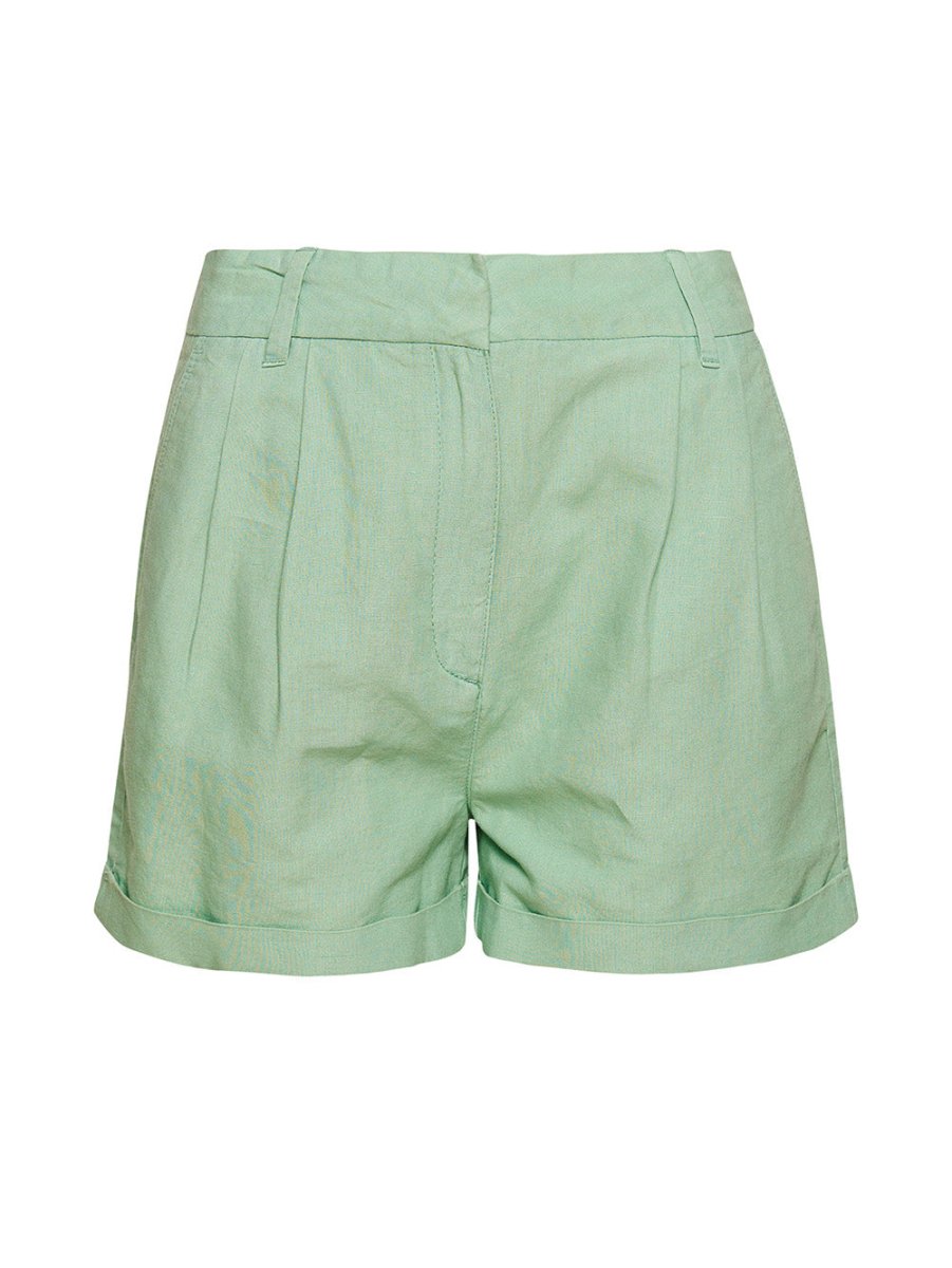 Women's Studios shorts i hør | Dame | Blue Surf - Gumpel & Co