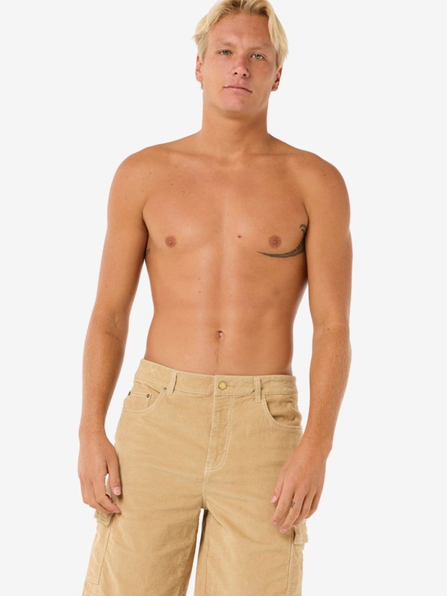 Classic Surf Cord Cargo Short - Herre - Khaki - Gumpel & Co