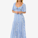San Carlos Short Sleeve Maxi Dress - Dame - Blue - Gumpel & Co