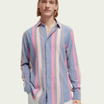 Men's Regular Fit Striped Skjorte - Herre - White/Pink Stripe - Gumpel & Co