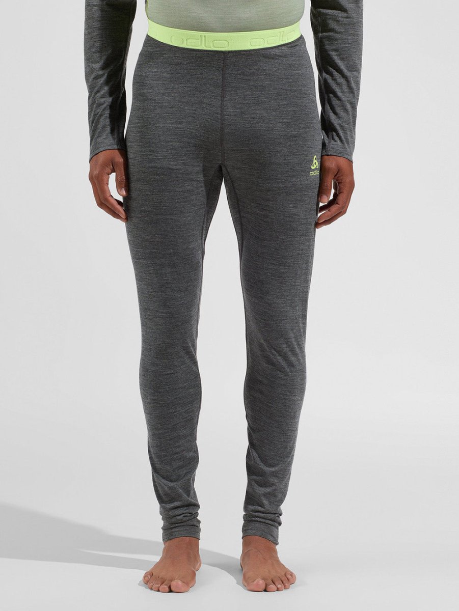 Men's Performance Merinould 150g/m2 Skiunderbukser - Herre - Dark Grey Melange/Green - Gumpel & Co