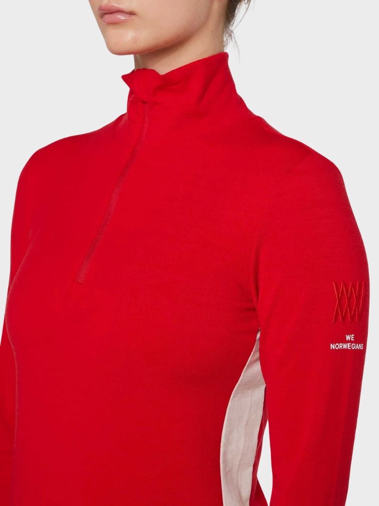 Voss 1/4 zip - Women - Red - Gumpel & Co