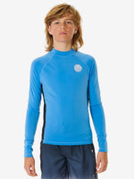 Icons UV Brushed Long Sleeve Rash Vest - Kids - Blue Gum