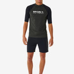 Shock UV Short Sleeve Rash Vest - Herre - Black Marle - Gumpel & Co