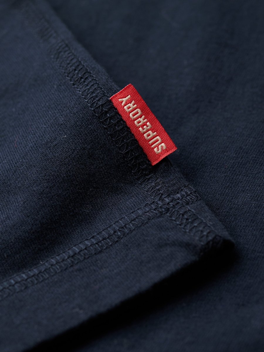 Men's Vintage Logo Embroidered Henley LS Tee - Herre - Eclipse Navy - Gumpel & Co