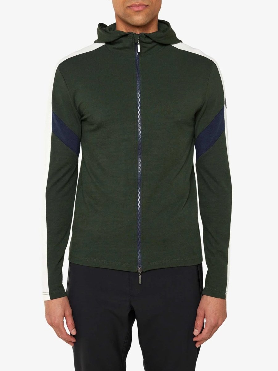 Men's Zermatt Hooded Baselayer merinouldtrøje - Herre - Olive Green - Gumpel & Co