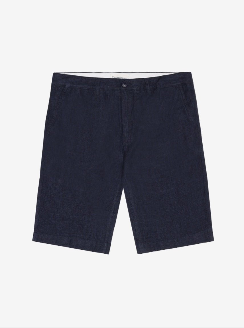 Men's - CHUCK REGULAR LINEN SHORTS - Total Eclipse - Gumpel & Co