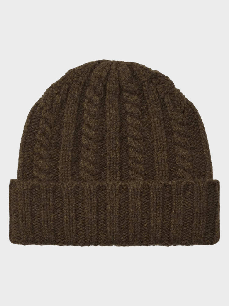 Cable Beanie - Unisex - Army - Gumpel & Co