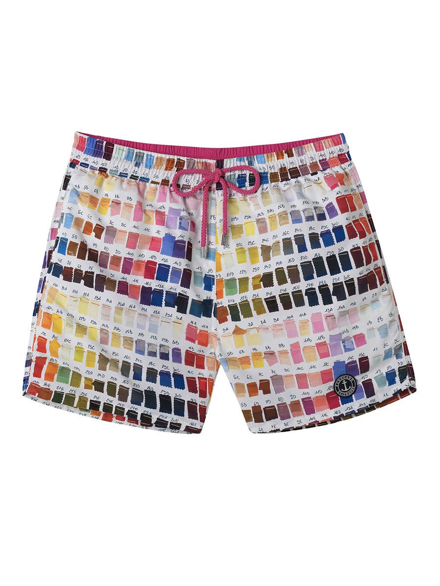 Men's Borneo Multi Fushia Pantone Print Badeshorts - Herre - Multi - Gumpel & Co