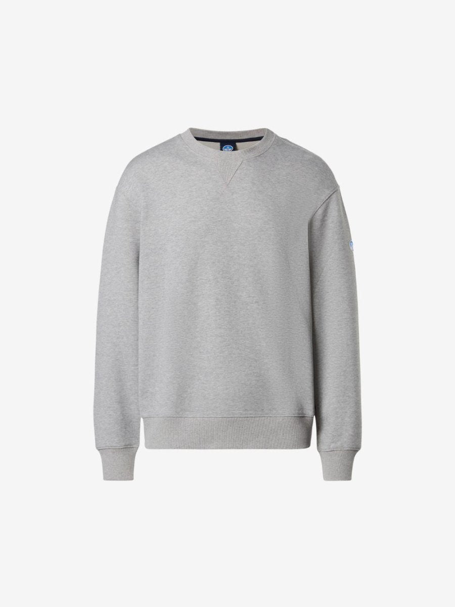 Sweatshirt with side ribbing - Men - Grey Melange - Gumpel & Co