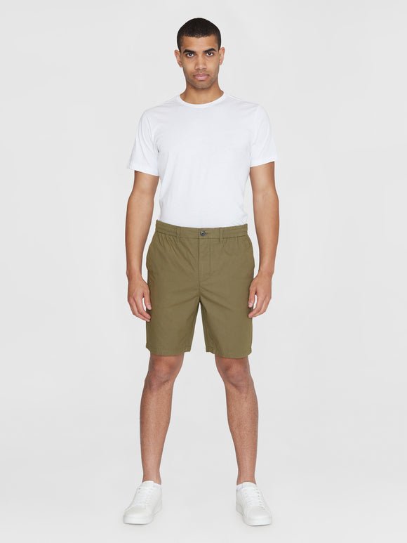 Men's Fig Loose Poplin Shorts - Herre - Burned Olive - Gumpel & Co