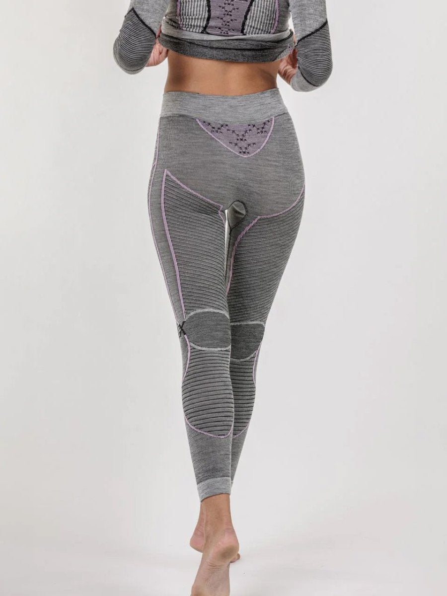 Women's Merino Baselayer Skiunderbukser - Dame - Black/Grey/Magnolia - Gumpel & Co