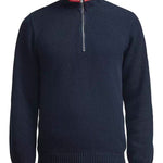 Men's Classic Rib Windproof Halfzip Sweater - Herre - Navy - Gumpel & Co