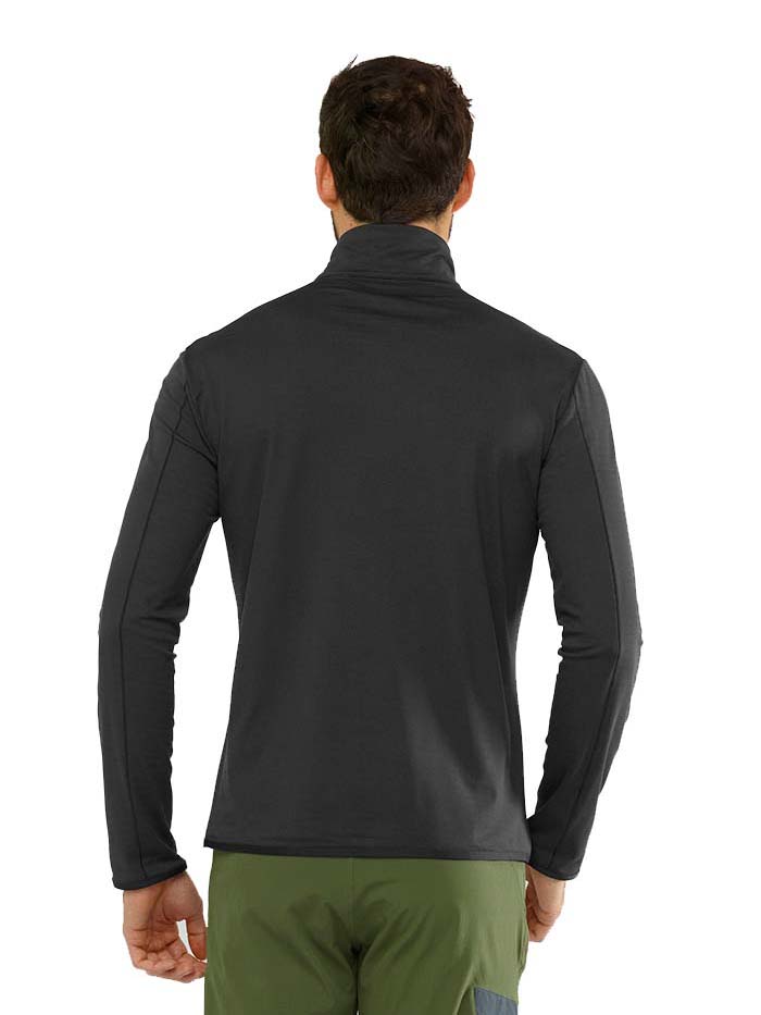 OUTRACK HALF ZIP MIDLAYER TIL HERRER | BLACK - Gumpel & Co