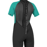 Women's Reactor II 2mm Back Zip S/S Spring Våddragt - Dame - Black/Light Aqua - Gumpel & Co
