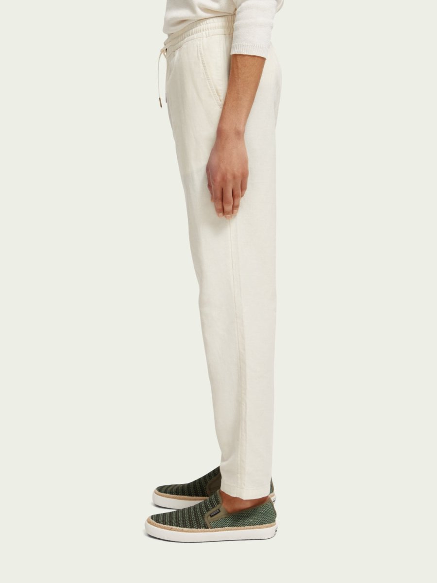 Men's Warren Straight Leg Hørbukser - Herre - White - Gumpel & Co